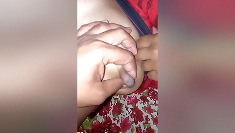Husband Play With His Wife Boobs
