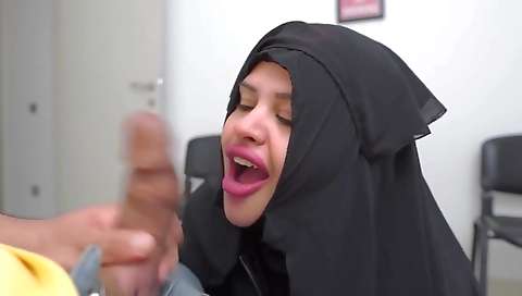 This Muslim Woman Is Shocked !!! I Take Out My Cock In Hospital Waiting Room