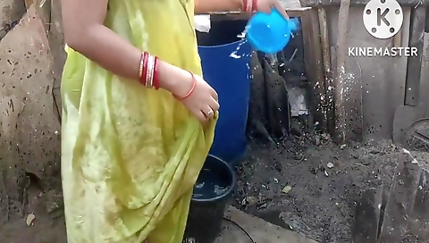 Antha Yadav Hot Outside Bath Full Topless