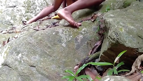 Outdoor Interracial Rough Sex In A Forest Between A Indian Milf Lady And Big Dick