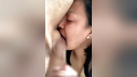 Hot Brunette Takes A Big Cock In Her Deepthroat, Oral Juicy Cumshot