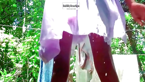 සකල ඇරල ඇවත Sri Lankan Collage Girl Bathing Outdoor