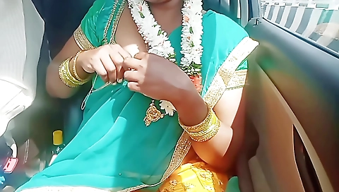 Telugu Dirty Talks Car Sex, Telugu Saree Aunty Romantic Sex With Stranger Part 1