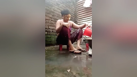 Open Bathroom Showering Scene. Desi Young Step sisters Bath Fuck