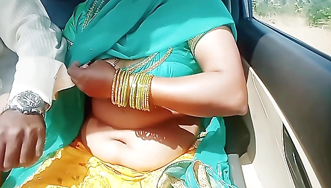 Telugu Dirty Talks Car Sex, Telugu Saree Aunty Romantic Sex With Stranger Part 2
