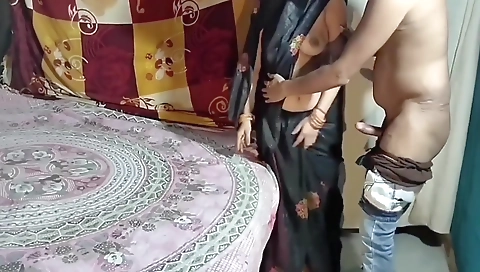 Indian Porn Black Saree Blouse Petticoat And Panty