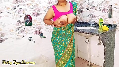 Step Sister Share A Bed In Green Saree With Step Brother In A Hotel Room