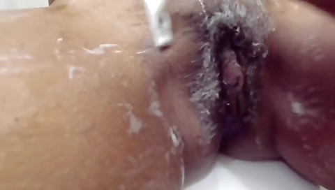 My Indian Stepmom Caught Me Staring While She Is Shaving Her Big Clit Black Pussy And Asshole . I Helped